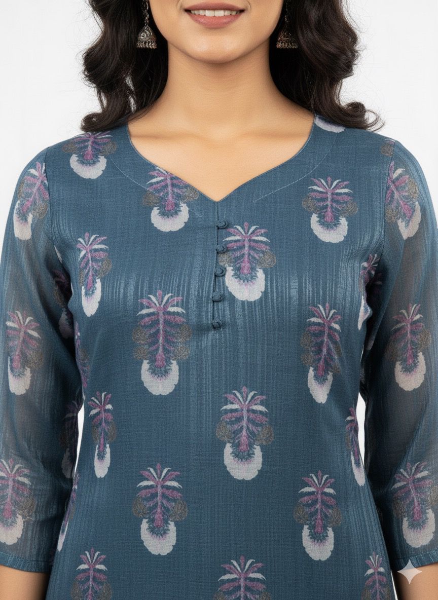 FLORAL TISSUE KURTHI