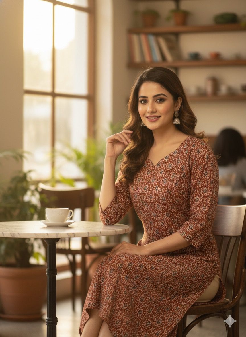 KATHA COTTON SLIT KURTI